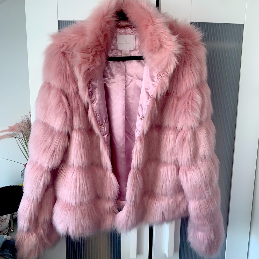 Rachel Parcell Faux Fur Pink Jacket
